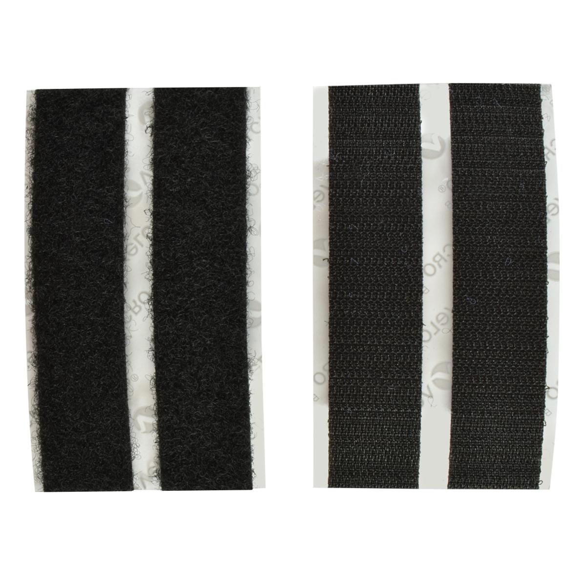 Sujetador con adhesivo en tira 8.8 x 1.9 cm negro 2 piezas