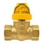 LLAVE DE GAS EXTRA SEGURA 1/4 DE VUELTA DE 3/8 DE PULGADA DORADO MUELLER COMERCIAL