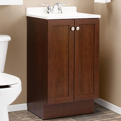  Mueble de lavabo de pared con combinación de gabinete de baño  de aluminio, espejo grueso, lavabo (color marrón, tamaño: 18.9 x 31.9 x  18.9 in) : Hogar y Cocina