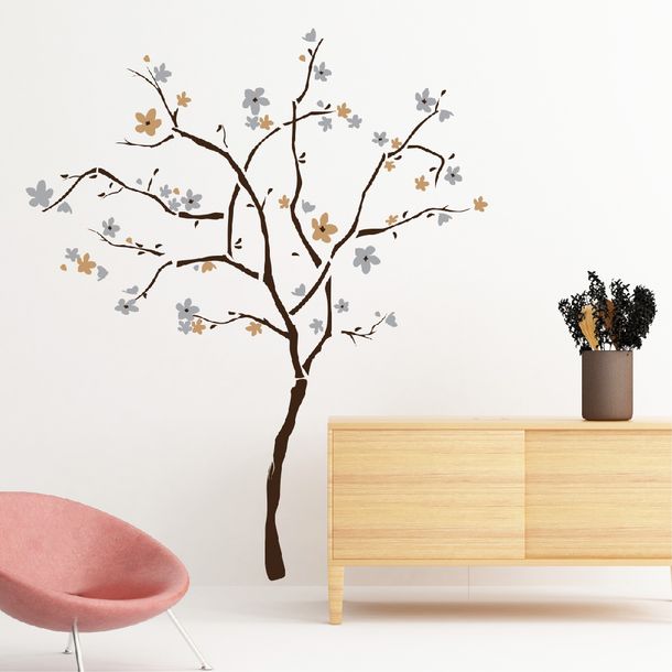 Vinilo decorativo para pared de árbol con animales, estándar 55 pulgadas de  ancho x 94 pulgadas de alto (esquema B) Simple Shapes®