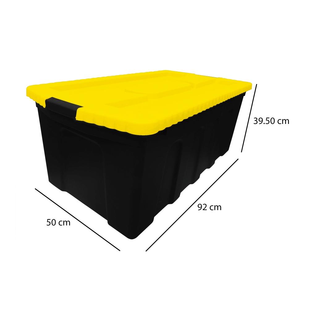 Caja Herramientas 50cm con Broches en Acero Amarilla