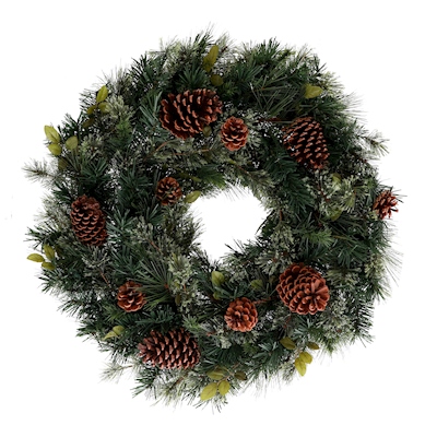 CORONA NAVIDEÑA ILUMINADA VERDE 55.9 X 12.1 CM | The Home Depot México