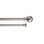 CORTINERO DOBLE ESFERA AJUSTABLE ACERO INOXIDABLE PLATA DE 91 A 168 CM