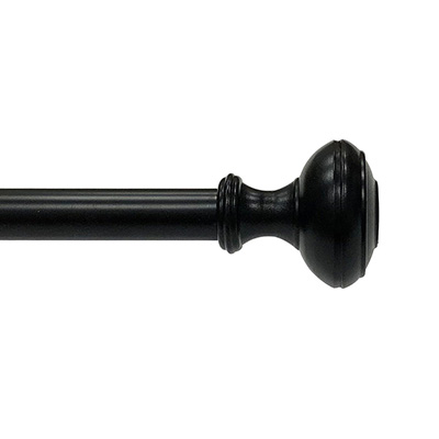 SET DE CORTINERO AJUSTABLE SIMPLE 5/8 pulg. DE 71 A 121 CM ESTILO KNOB COLOR NEGRO