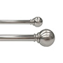 SET DE CORTINERO AJUSTABLE DOBLE 3/4 & 5/8 pulg. DE 182 A 365 CM ESTILO BOLA COLOR NIQUEL SATINADO