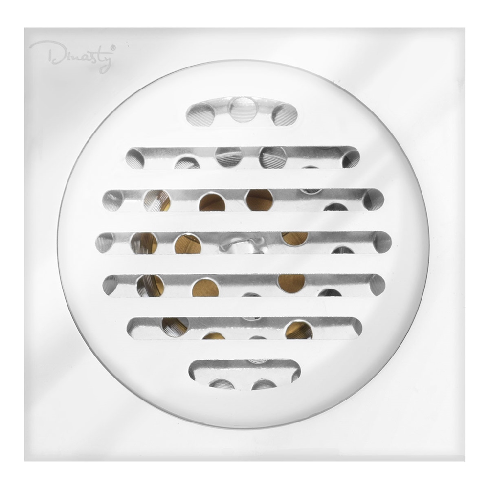 Resumidero/coladera cuadrado 10 x 10 cm plata dinasty