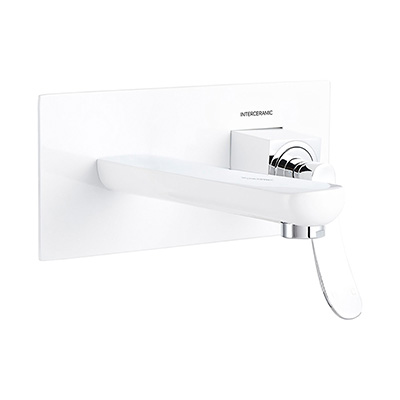 LLAVE DUBLÍN MONOMANDO DE MURO 10 CM CROMO PULIDO BLANCO