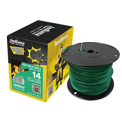 CABLE INDIANA THW-LS/THHW-LS CALIBRE 14 VERDE 100 M INDIANA
