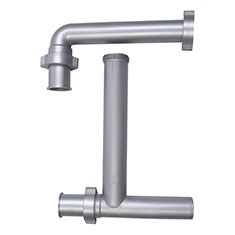 SALIDA LATERAL EXTENDIBLE PARA FREGADERO DE 2 TARJAS POLIPROPILENO 50.5 X 22 CM GRIS