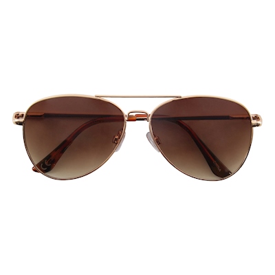 LENTES DE SOL AVIADOR 14 X 14 X 4.8 CM CAFÉ