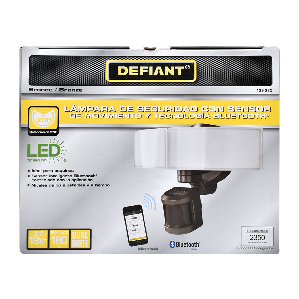 LÁMPARA DE SEGURIDAD DEFIANT CON SENSOR DE MOVIMIENTO Y BLUETOOTH The