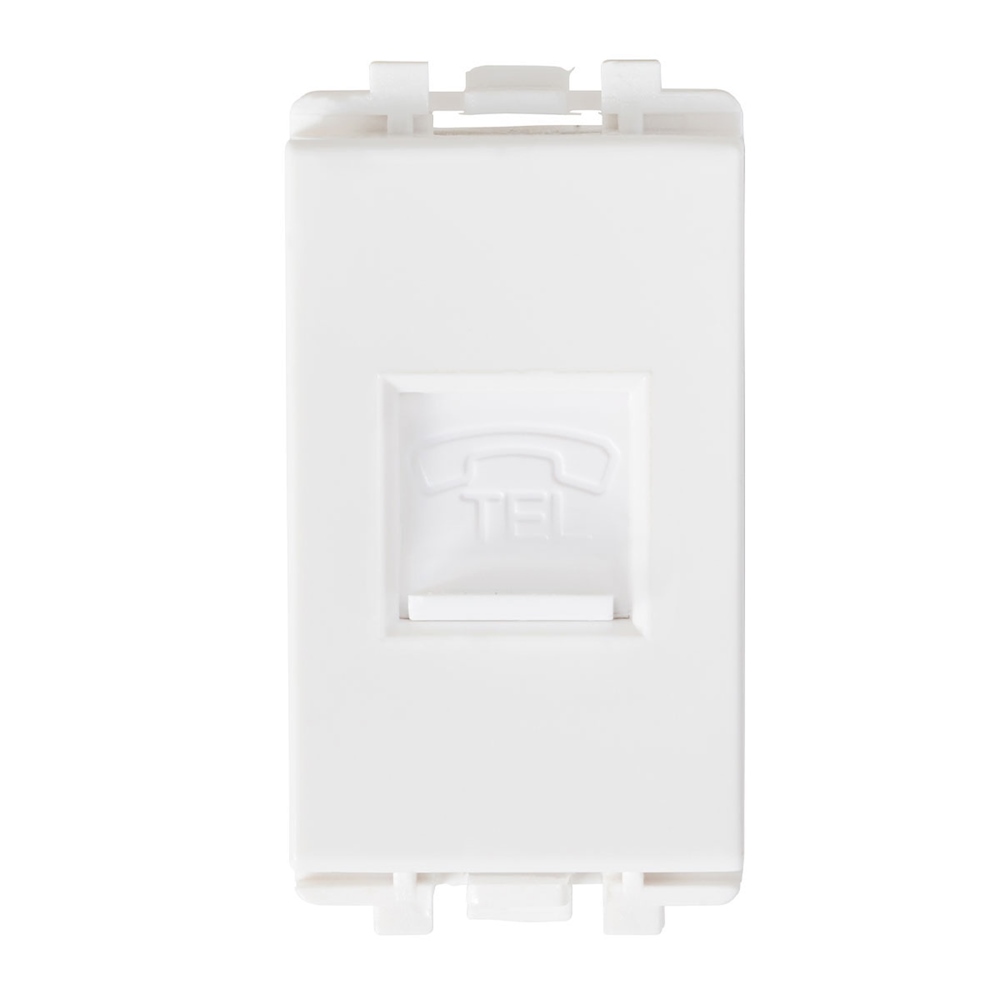 Toma telefónica tipo rj11 de 1 módulo blanco