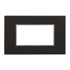 PLACA DE PARED DE 3 MÓDULOS NEGRO GRAFITO
