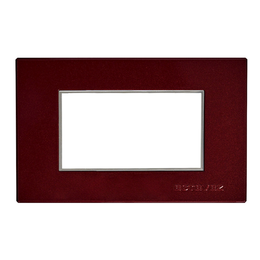 Placa de pared de 3 módulos rojo burdeos metalizado