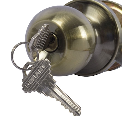 Pomo de puerta de entrada con llave, latón pulido, paquete combinado de  pomos de puerta iguales con llave, paquete de 6 manijas de cerradura  exterior