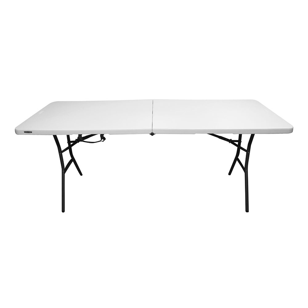 Mesa plegable de 4 pies, tarjeta de plástico portátil resistente plegable  por la mitad, mesa plegable pequeña para interiores y exteriores, mesa