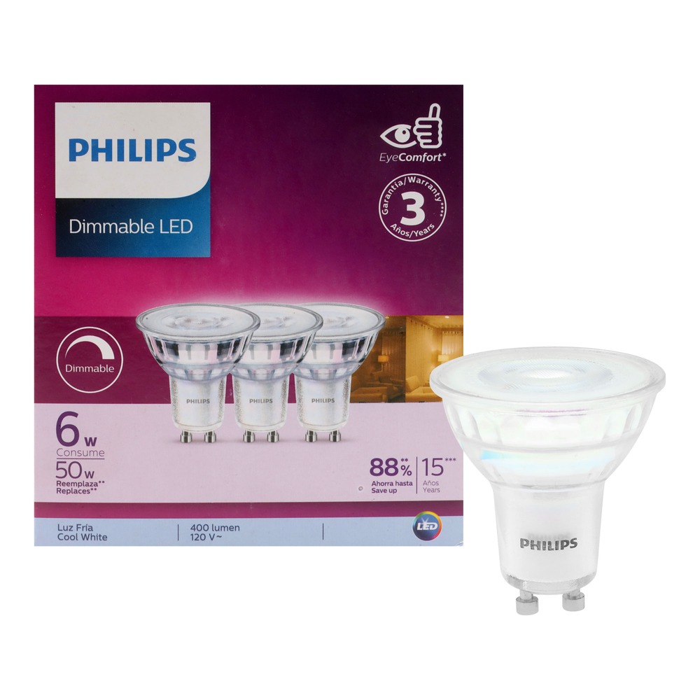 Foco inteligente Philips LED GU10 2P