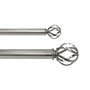 SET DE CORTINERO AJUSTABLE DOBLE 1 & 3/4 pulg. DE 91 A 182 CM ESTILO CAGE COLOR NIQUEL SATINADO