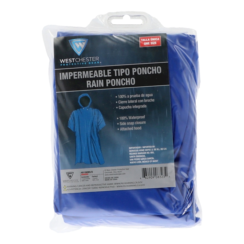 Poncho para Lluvia Tela Impermeable Azul – CONSELVA – Comercial