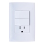 PLACA CON 2 INTERRUPTORES SENCILLOS Y 1 CONTACTO CON TIERRA BLANCO LEVITON CIEN