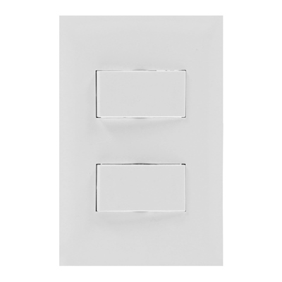 Interruptor Blanco En Una Pared Blanca Con Dos Interruptores Y Un