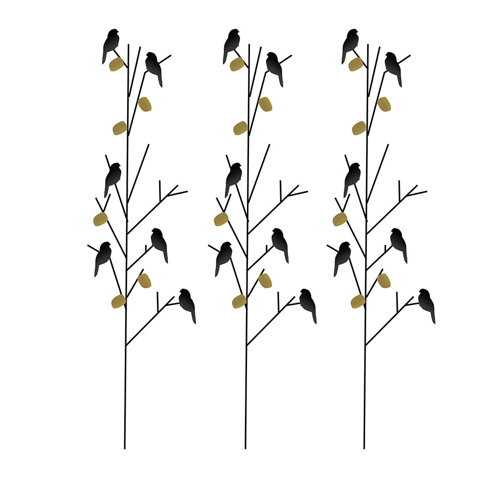 Decoración adhesiva de pared ramas con aves negras 170 x 110 cm