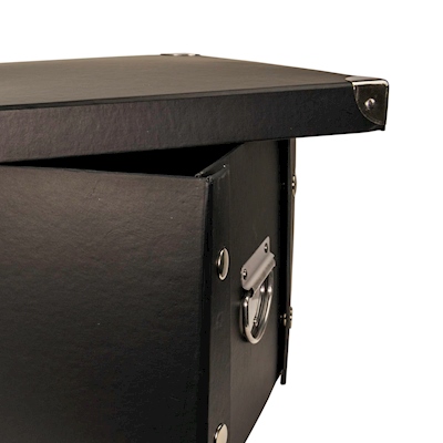 CAJA DE ALMACENAMIENTO PLEGABLE DE CARTÓN 37 X 18 X 25 CM NEGRA | The