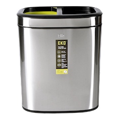 BOTE DE BASURA CON DOBLE COMPARTIMIENTO 20 LITROS PLATA | The Home