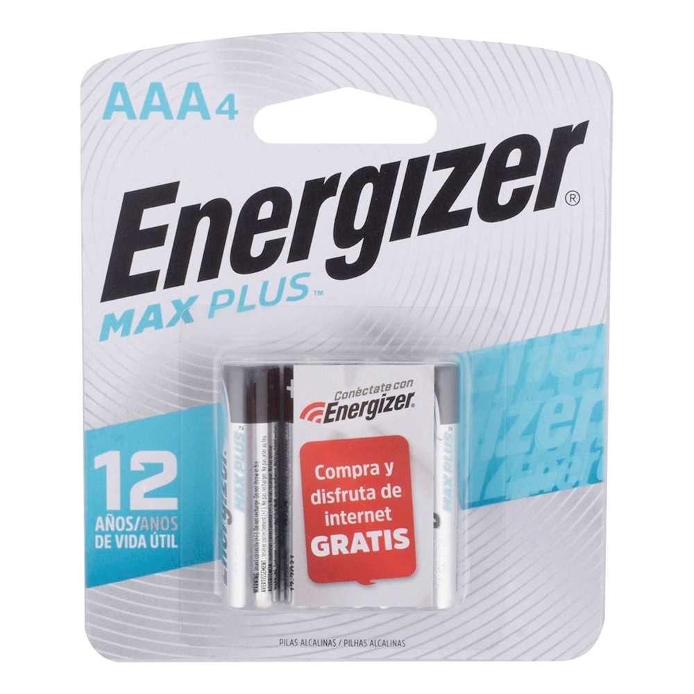 Pilas Energizer Max Alcalinas AAA, 4 pzas.