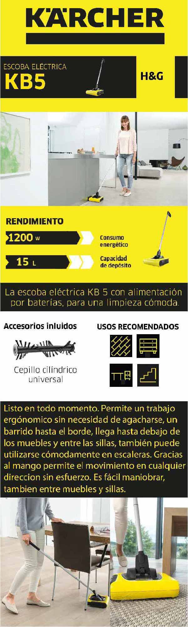 Escoba eléctrica KB 5 - KARCHER-HIDROLAVADORAS-PROVEEDORA DE HERRAMIENTAS  TEXCOCO