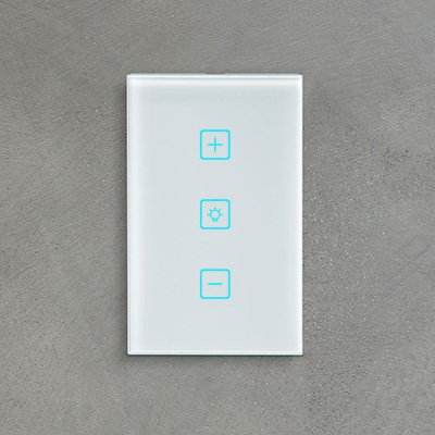 Par de interruptores de luz simples con regulador de intensidad