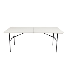 enduro mesa rectangular plegable de 76.2 x 74.3 x 182 cm blanca polietileno