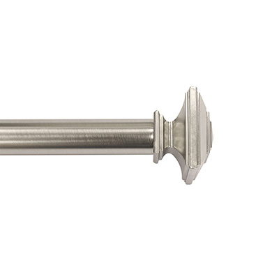 SET DE CORTINERO AJUSTABLE SIMPLE 5/8 pulg. DE 71 A 121 CM ESTILO CUADRADO EN NIQUEL