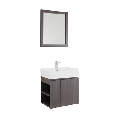 Mueble de Baño CAPRERA incluye lavabo y espejo 60x45Cm Blanco