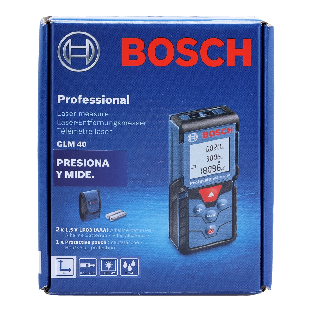 Medidor de Distancia Láser Bosch GLM 40 Professional 40m 】