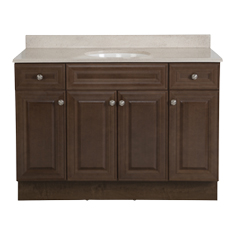 MUEBLE PARA BAÑO CAFÉ CON LAVABO 124.4 X 55.8 X 97.5 CM DE PISO | The