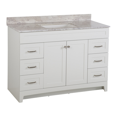 MUEBLE PARA BAÑO BLANCO CON LAVABO 124.4 X 55.8 X 97.5 CM DE PISO | The