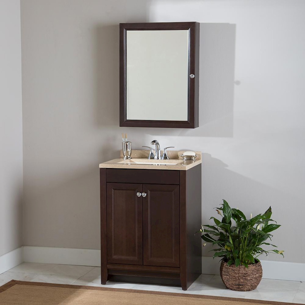 Iwell Botiquín de baño con espejo, armario de pared de baño con 2 estantes  ajustables y 6 estantes abiertos, armario de baño montado en la pared