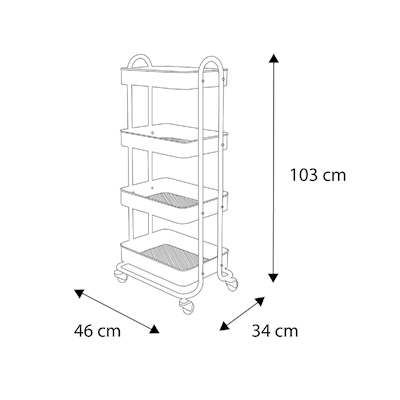 CARRITO DE 4 NIVELES NEGRO 103 X 46 X 34 CM | The Home Depot México