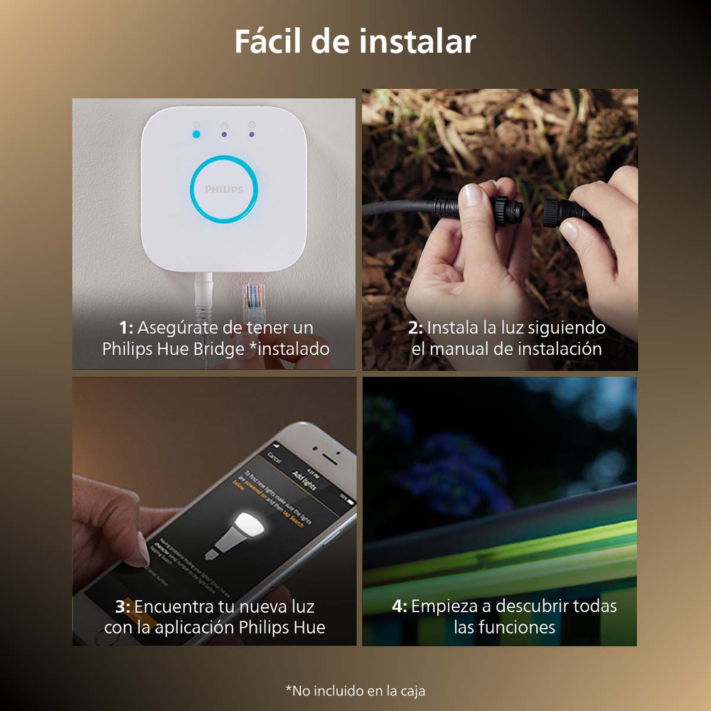 TIRA LED INTELIGENTE PARA EXTERIOR 2M PHILIPS HUE MULTICOLOR The Home 
