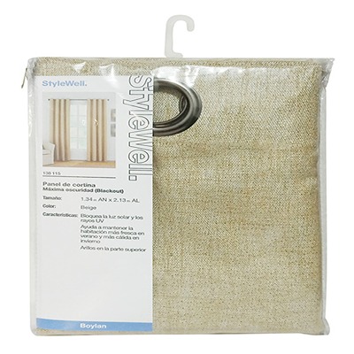 CORTINA BO TIPO LINO BEIGE 134 X 213 CM