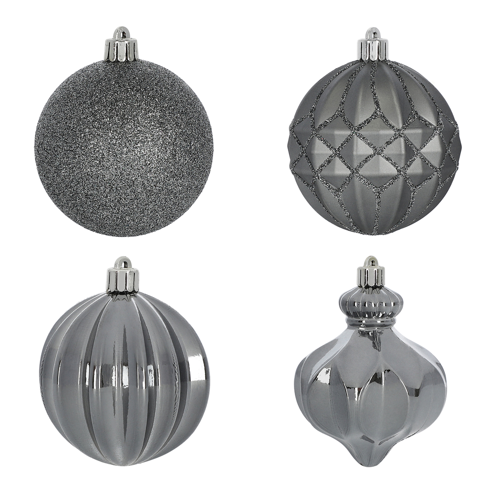 ESFERAS NAVIDEÑAS GRIS 8 CM 12 PIEZAS The Home Depot México