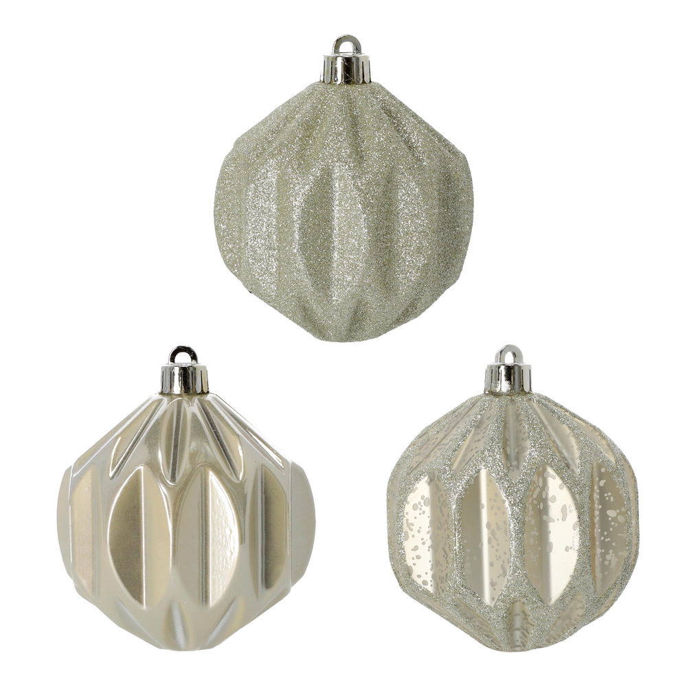 ESFERAS NAVIDEÑAS BEIGE 13 CM 3 PIEZAS The Home Depot México