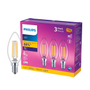 FOCO PHILIPS LED FILAMENTO B11 E14 LUZ CÁLIDA 3PACK