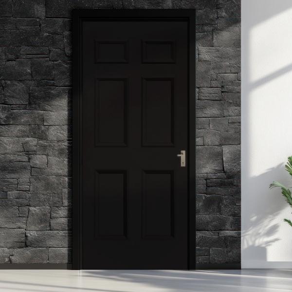 PUERTA DE TAMBOR INTERIOR 6 PANELES CHOCOLATE 2.06 M X 70 X 3.5 CM