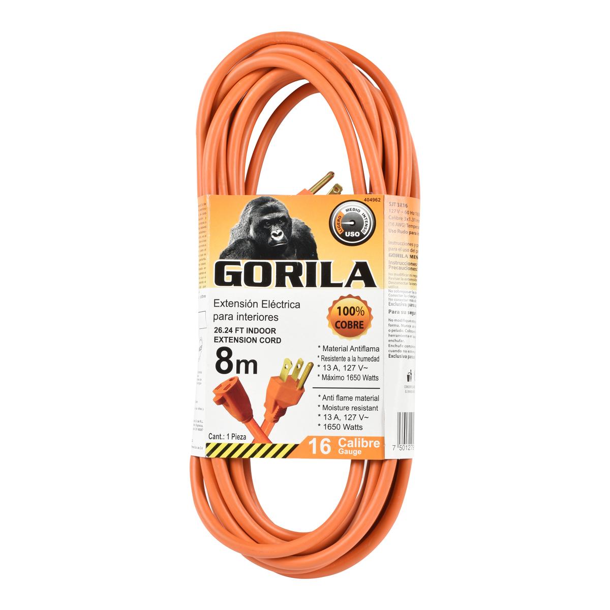 EXTENSION ELECTRICA UR 8 METROS GORILA The Home Depot México