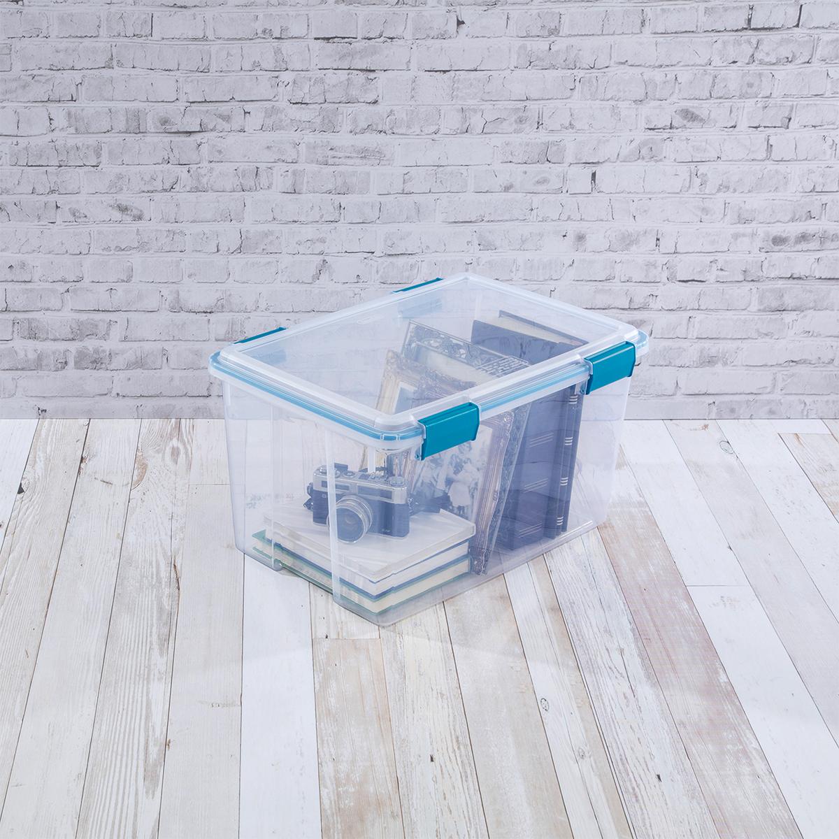CAJA ANTIHUMEDAD DE PLÁSTICO 51 L TRANSPARENTE The Home Depot México
