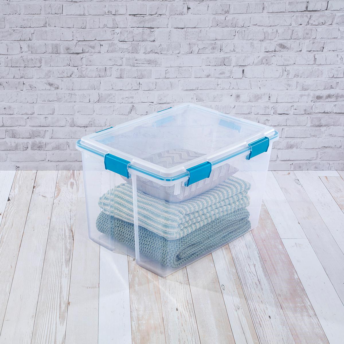 CAJA ANTIHUMEDAD DE PLÁSTICO 75.7 L TRANSPARENTE The Home Depot México