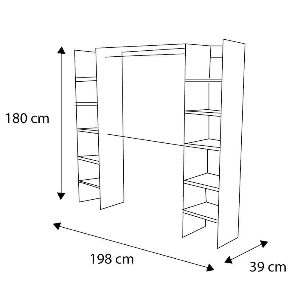 Closet 170 x 240 x 60 cm corredizo 1 torre - Ardeco Diseños