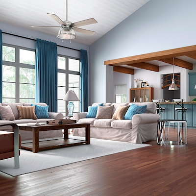 VENTILADOR DE TECHO RÚSTICO WALFORD 52 PULGADAS CON LUZ LED | The Home